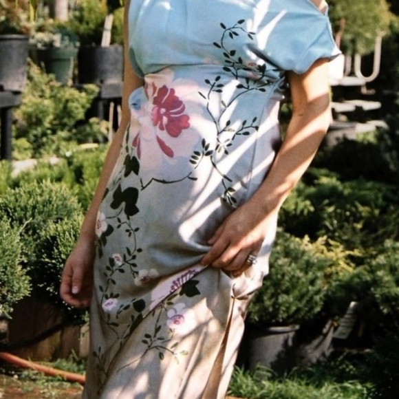 Zara One-Shoulder Floral Dress - Blue and Floral - Picture 6 of 9